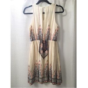 Blu Pepper Ivory Boho Dress Multi Peach Sz: Small
